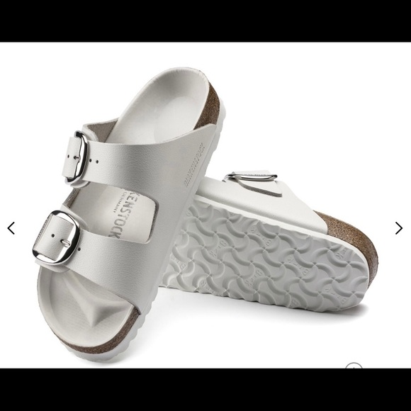 Birkenstock Shoes - Birkenstock White Big Buckle Sandal - 41